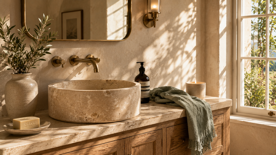 Mid-year 2026 bathroom design trend report — stone trends holding and cooling