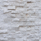 Blasted natural limestone mosaic showcasing elegant 3D texture, ideal for minimalist design and premium spaces.