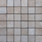 Travertine mosaic tiles in 5x5 format, showcasing premium quality and timeless elegance for any space.