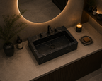 Premium Black Marble Vessel Sink