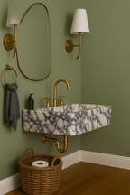 Calacatta Marble Wall-Mount Sink — Floating