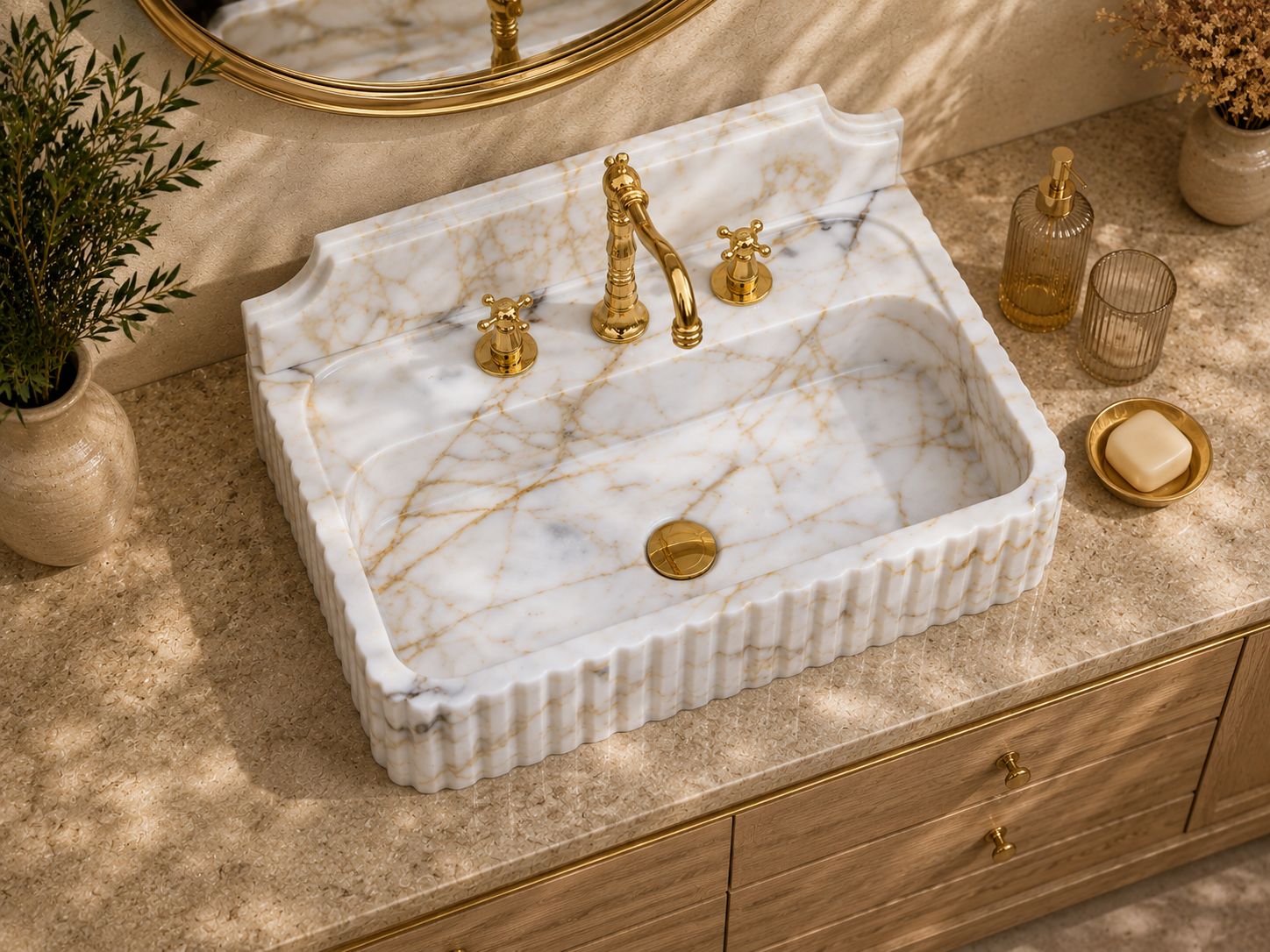 Calacatta Gold Marble Sink