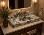 Calacatta Marble Wall-Mount Sink — Floating