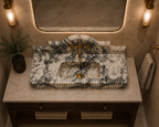 Calacatta Marble Wall-Mount Sink — Floating