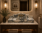 Calacatta Marble Wall-Mount Sink — Floating
