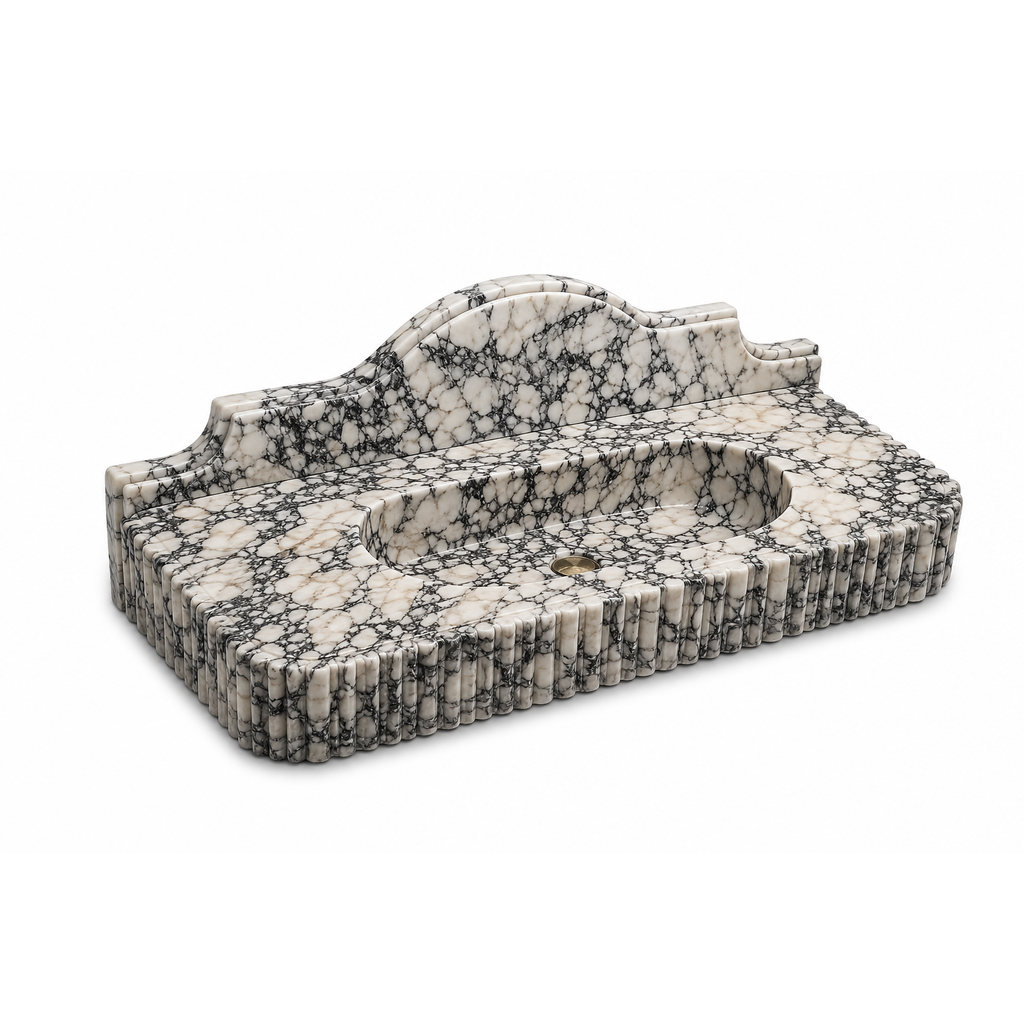 Calacatta Marble Wall-Mount Sink — Floating