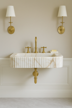 Calacatta Gold Marble Sink with Backsplash