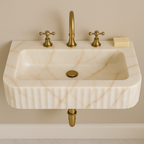Calacatta Gold Marble Sink with Backsplash