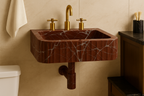 Lavante Rosso Marble Vessel Sink — Multi-Size
