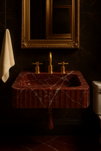 Lavante Rosso Marble Vessel Sink — Multi-Size