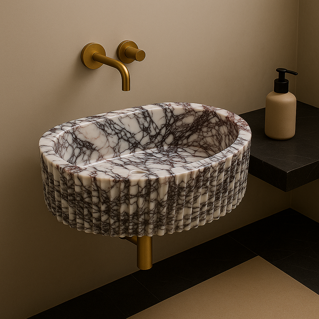 Calacatta Viola Marble Slim Vessel Sink