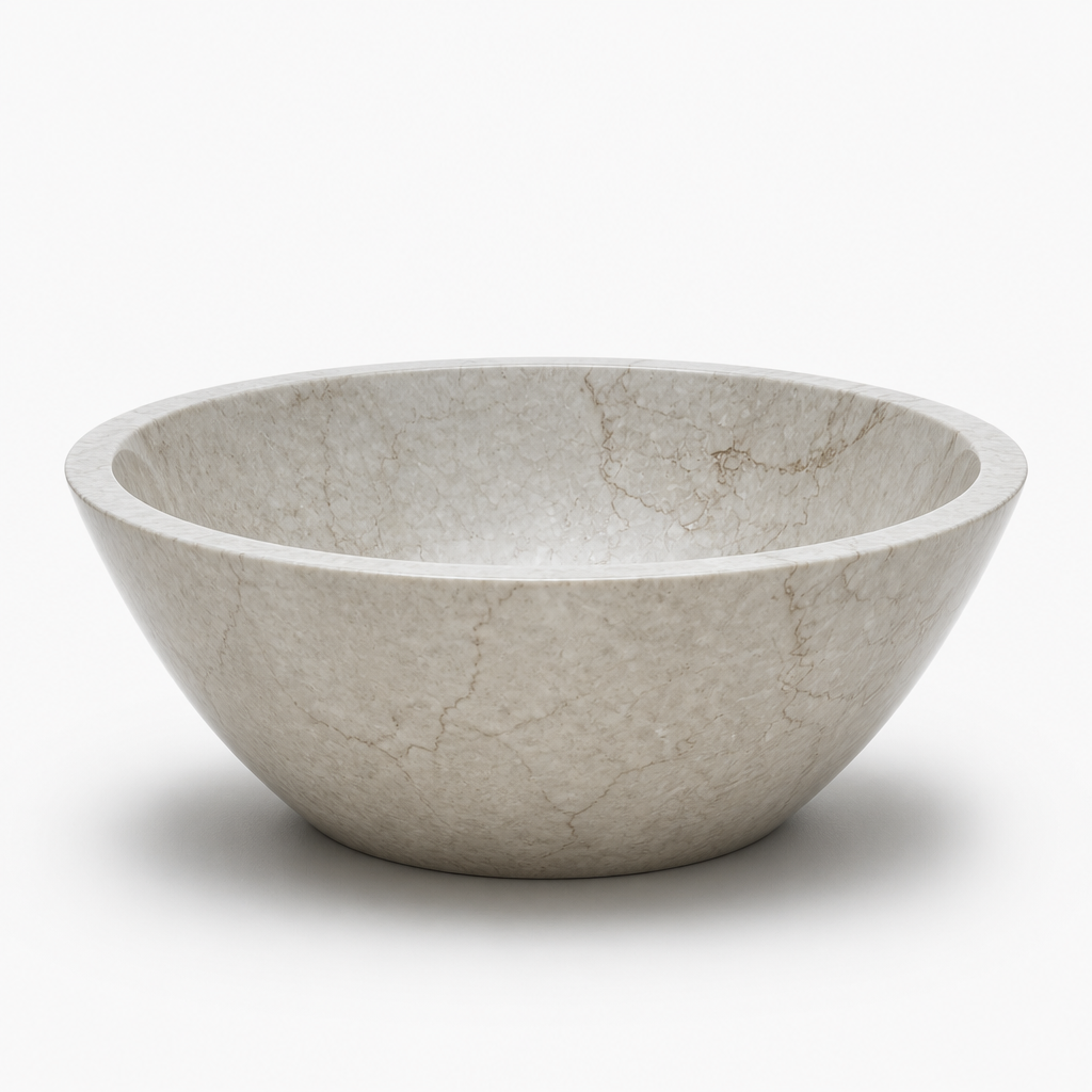 Beige Marble Compact Vessel Sink