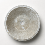 Beige Marble Compact Vessel Sink