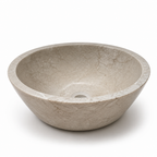 Beige Marble Compact Vessel Sink