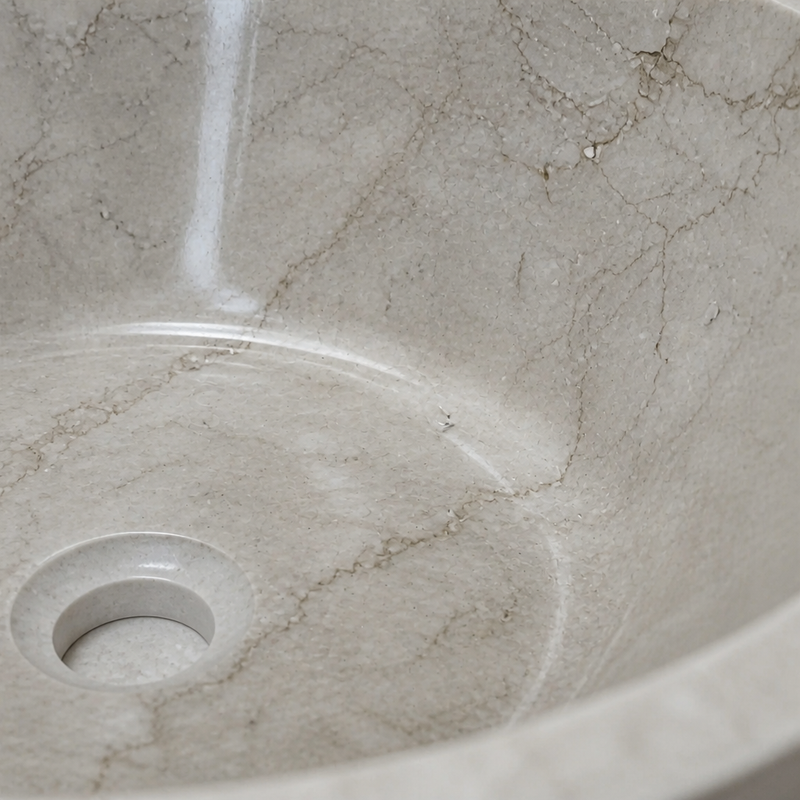 Beige Marble Compact Vessel Sink — detail 3