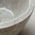 Beige Marble Compact Vessel Sink