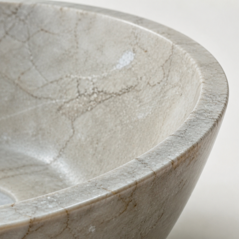 Beige Marble Compact Vessel Sink — detail 1