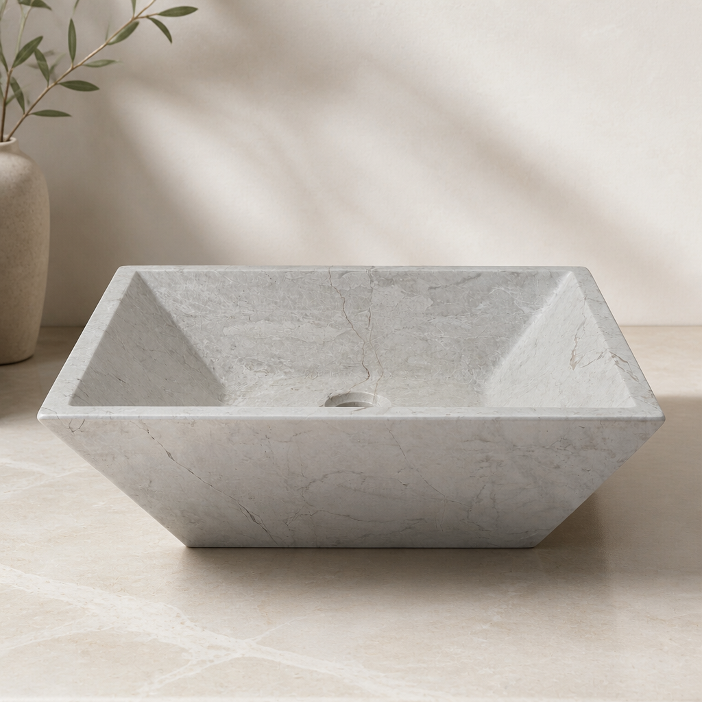 Beige Marble Vessel Sink