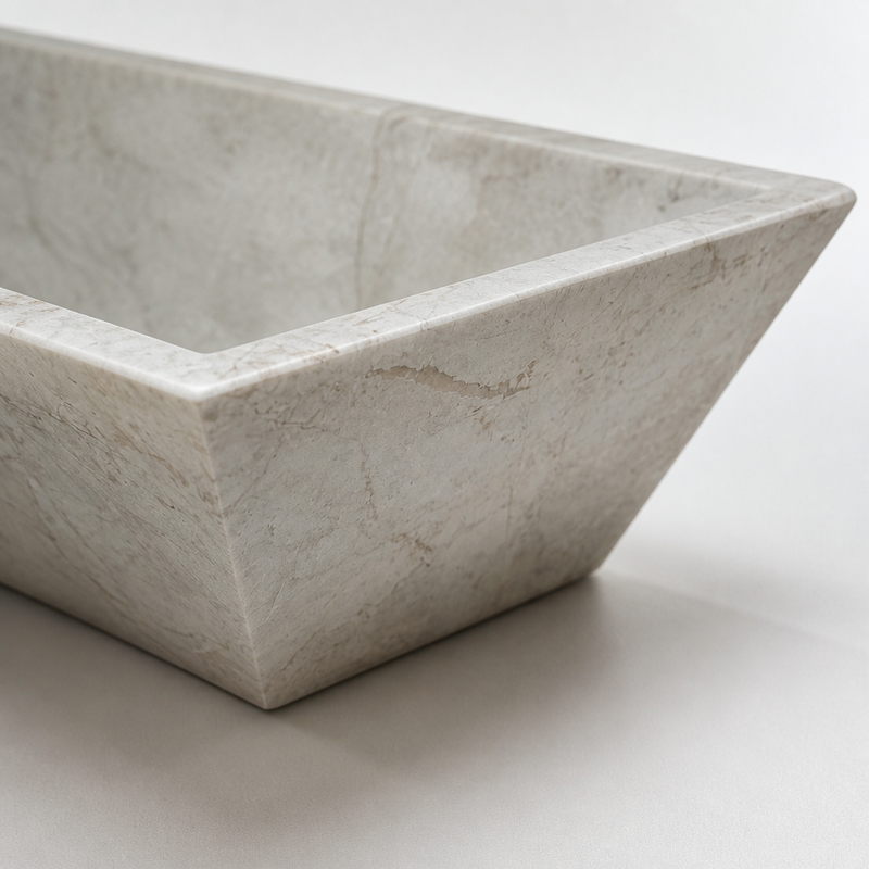 Beige Marble Vessel Sink — detail 1
