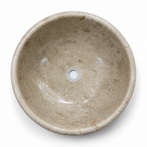 Beige Marble Standard Vessel Sink