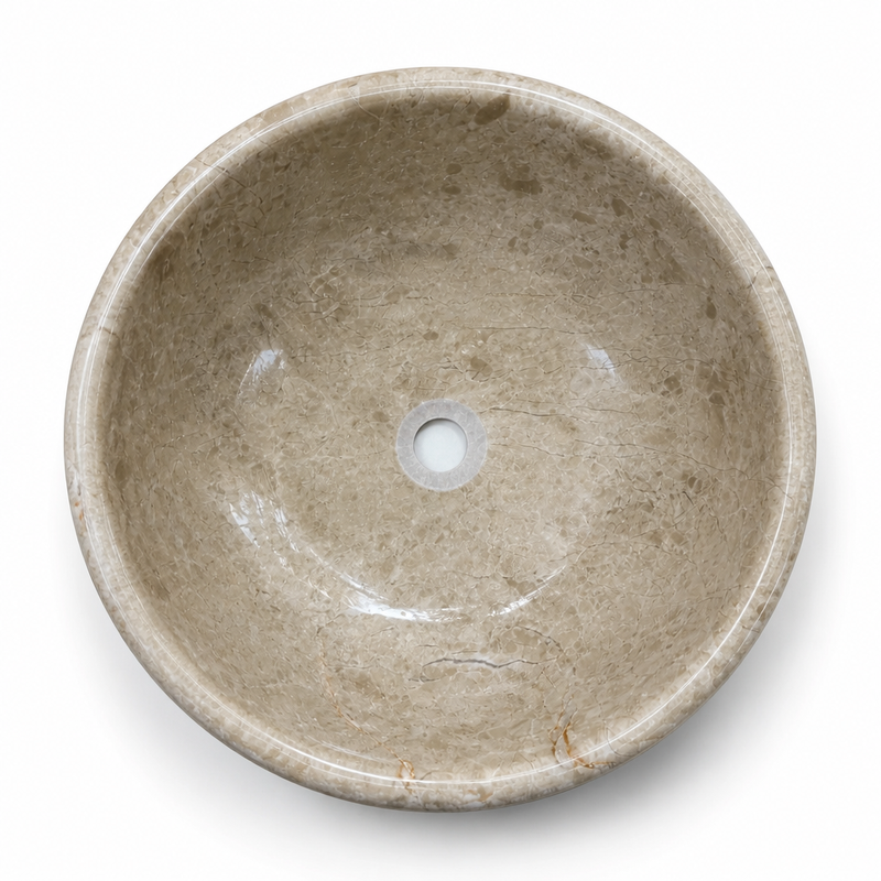 Beige Marble Standard Vessel Sink — detail 5