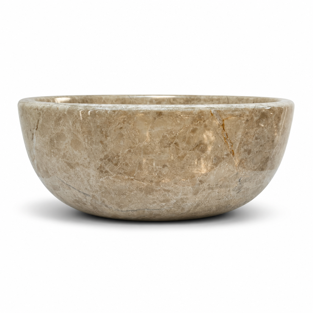Beige Marble Standard Vessel Sink