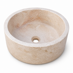Beige Travertine Petite Vessel Sink