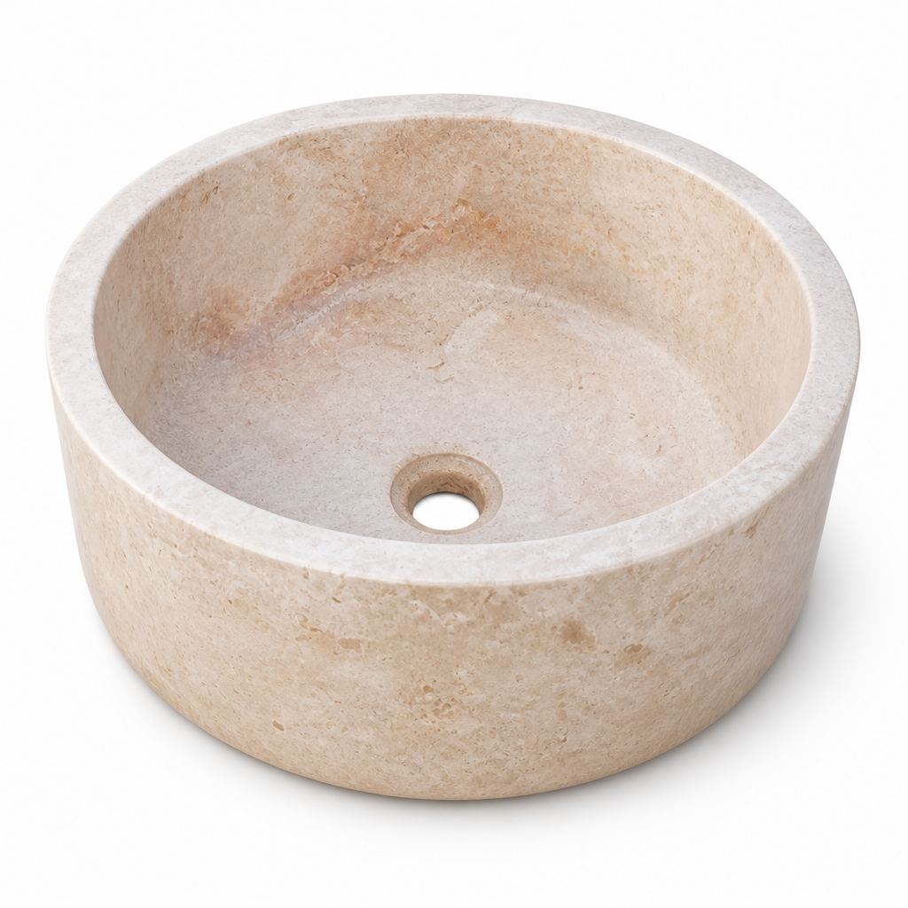 Beige Travertine Petite Vessel Sink