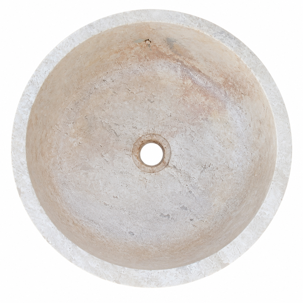 Beige Travertine Petite Vessel Sink