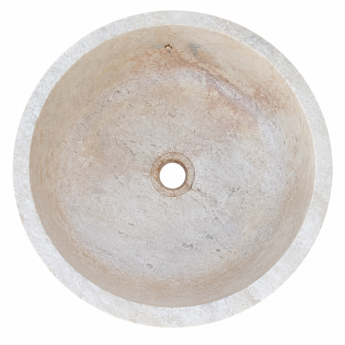 Beige Travertine Petite Vessel Sink