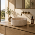 Beige Travertine Vessel Sink