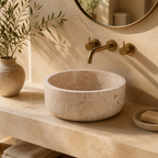 Beige Travertine Vessel Sink