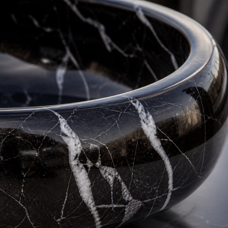 Black Marble Petite Vessel Sink — detail 2