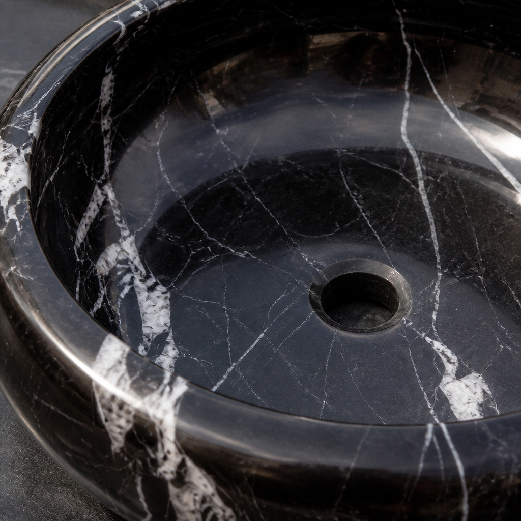 Black Marble Petite Vessel Sink
