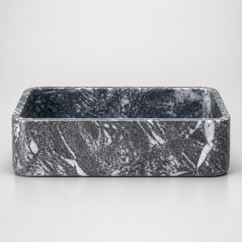 Black Marble Generous Vessel Sink — detail 2