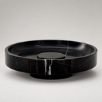 Black Marble Round Vessel Sink