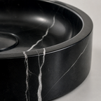 Black Marble Round Vessel Sink