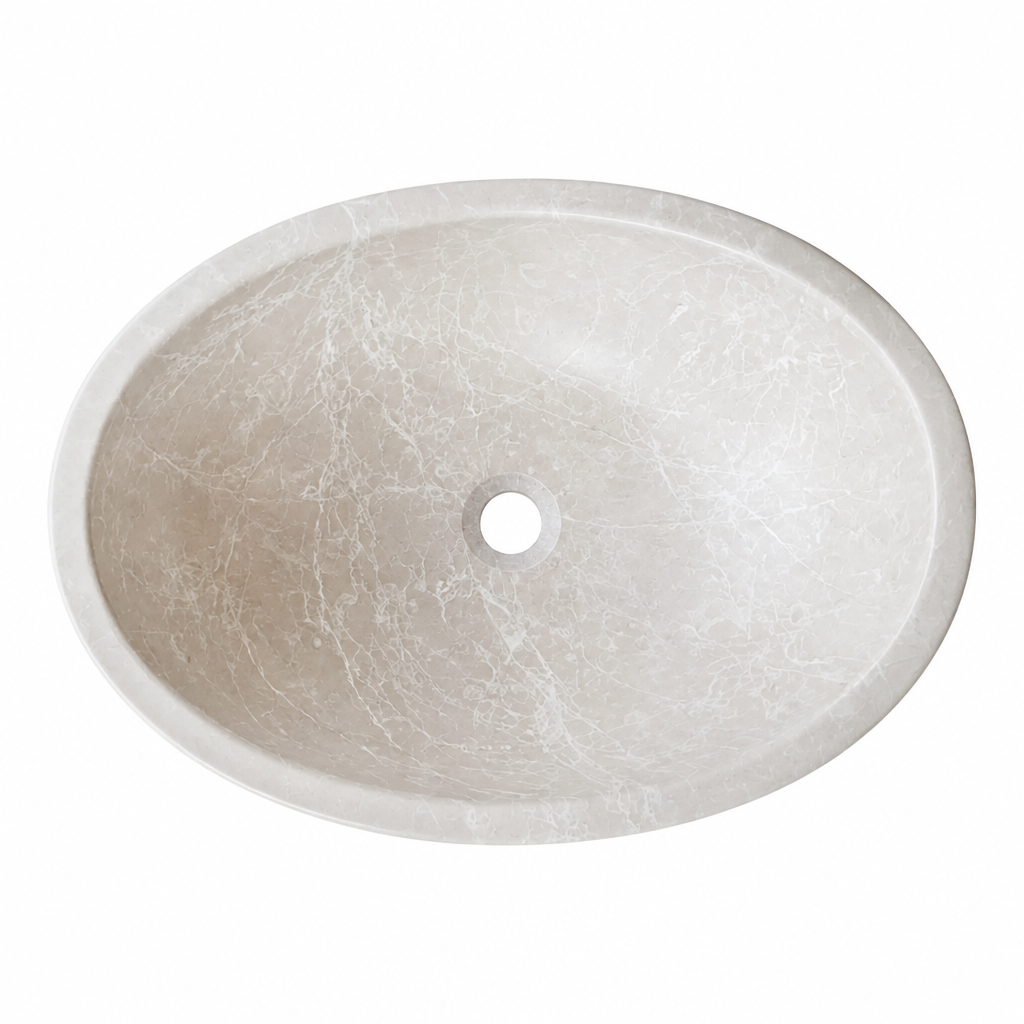 Botticino Cream Marble Vessel Sink