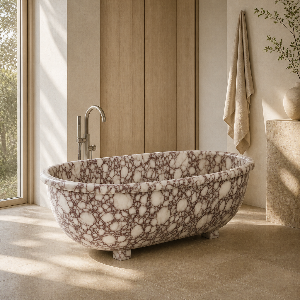 Calacatta Marble Freestanding Bathtub — Sculpted