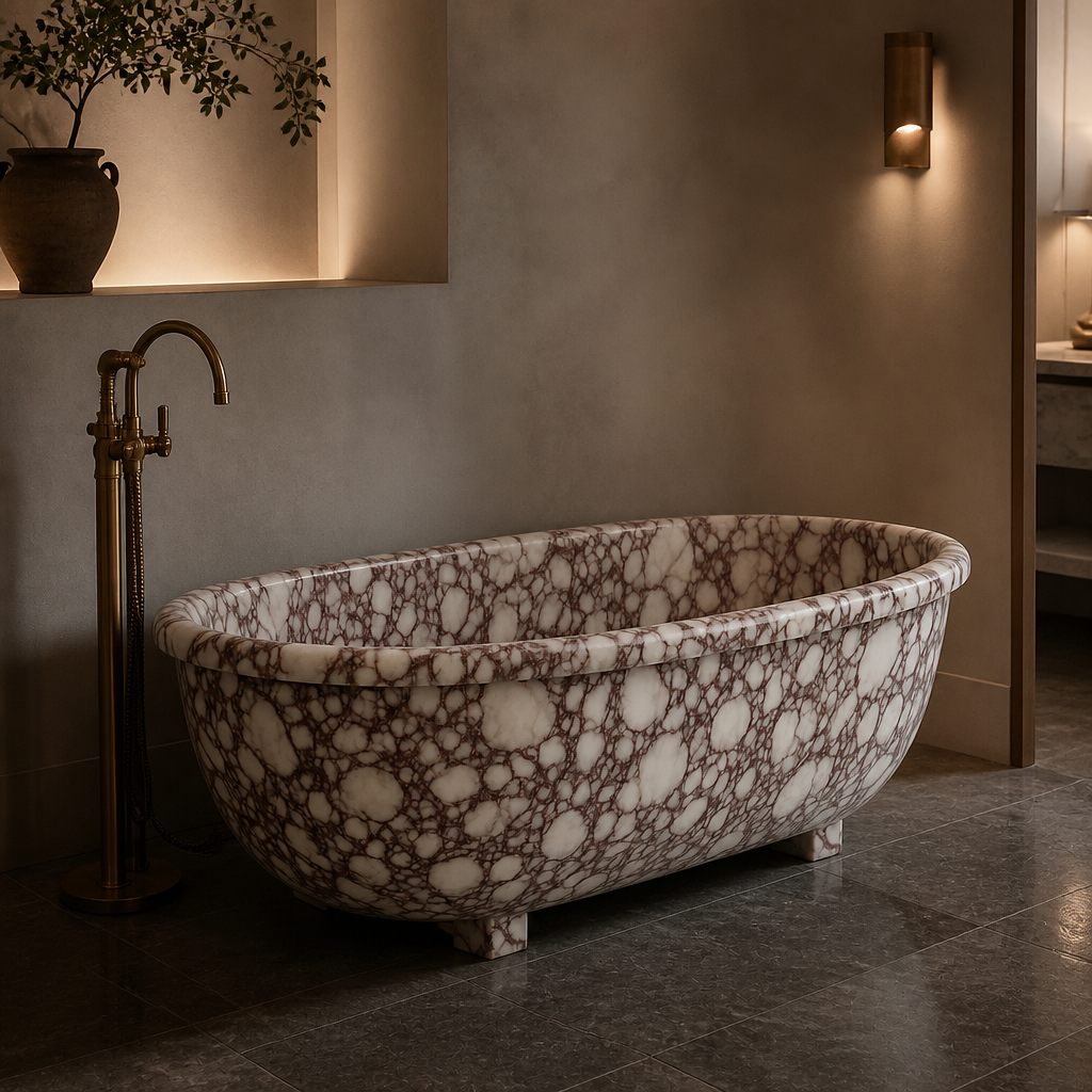 Calacatta Marble Freestanding Bathtub — Sculpted