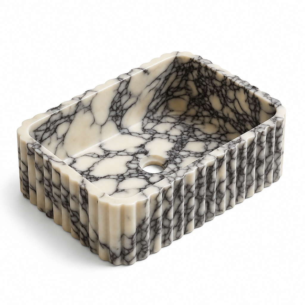 Calacatta Marble Rectangular Vessel Sink