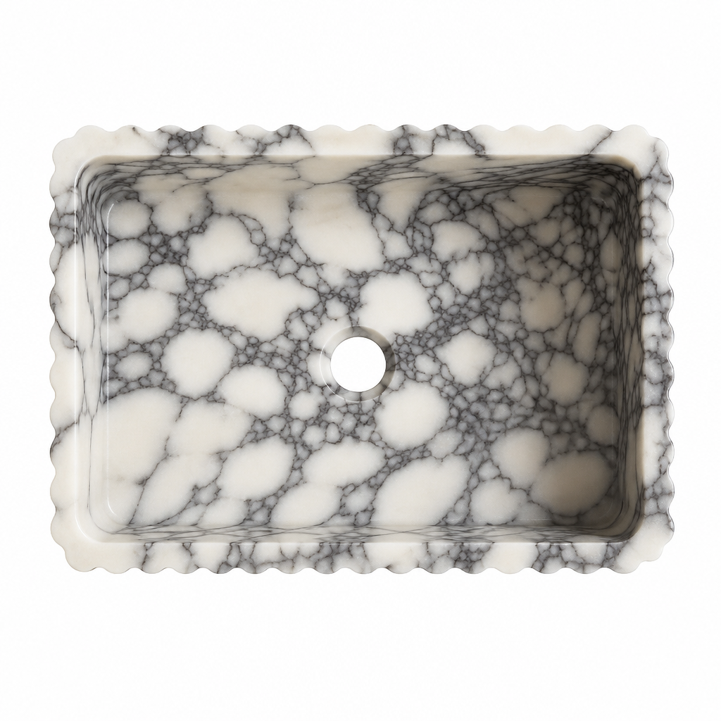 Calacatta Marble Rectangular Vessel Sink
