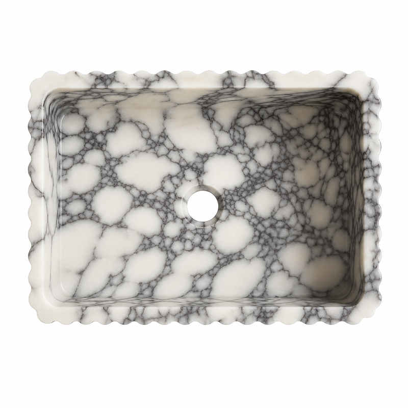 Calacatta Marble Rectangular Vessel Sink — detail 4