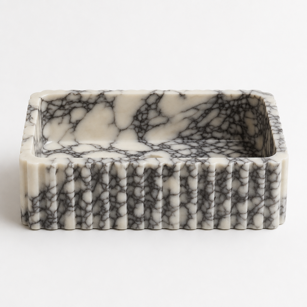 Calacatta Marble Rectangular Vessel Sink