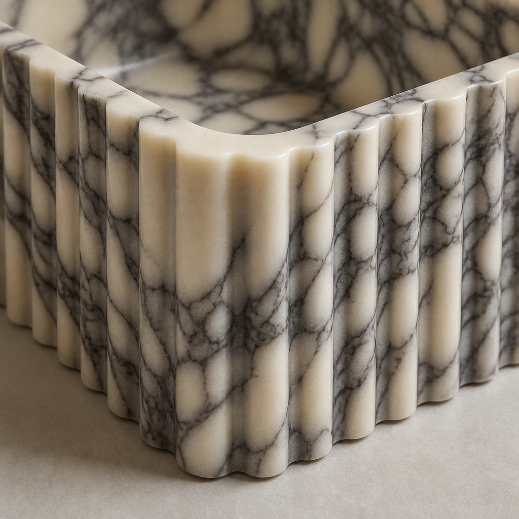 Calacatta Marble Rectangular Vessel Sink