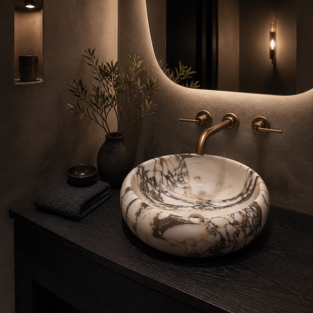 Calacatta Viola Marble Compact Vessel Sink