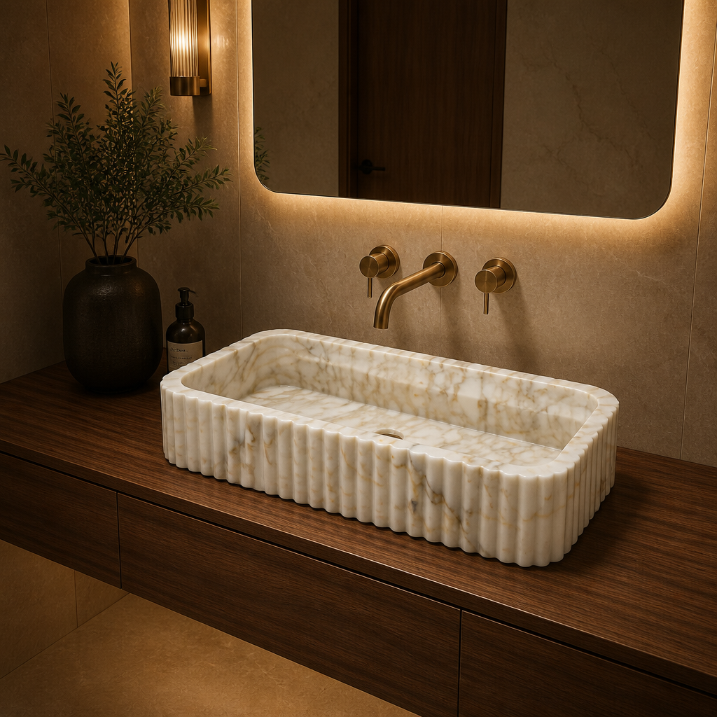 Calacatta Viola Marble Mid-Size Vessel Sink