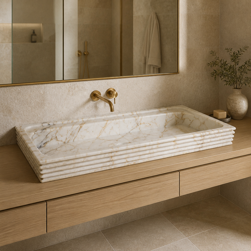 Calacatta Gold Viola Marble Generous Vessel Sink