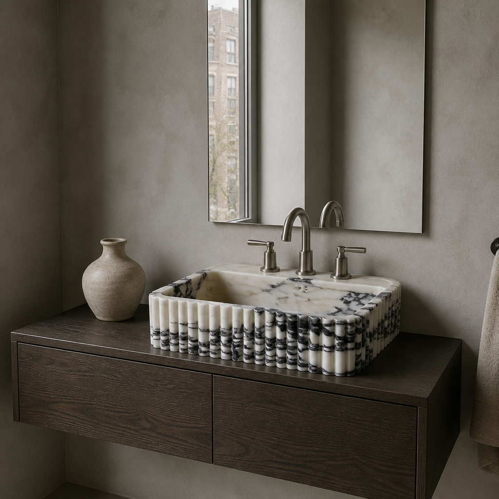 Calacatta Viola Marble Standard Vessel Sink