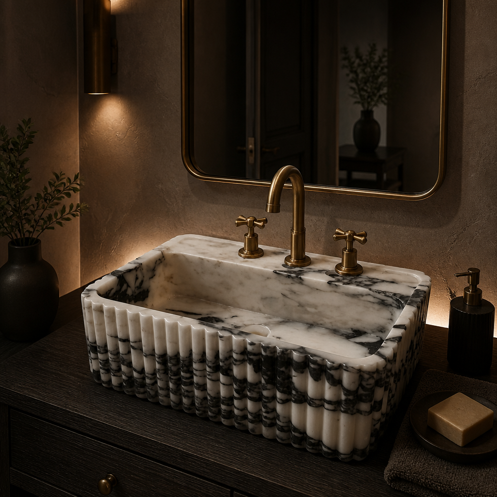 Calacatta Viola Marble Standard Vessel Sink